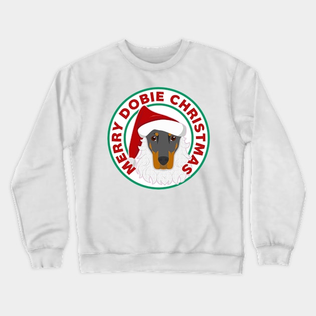 Merry Christmas Doberman Pinscher Crewneck Sweatshirt by CafePretzel